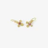 22k & ruby tiny squash earrings