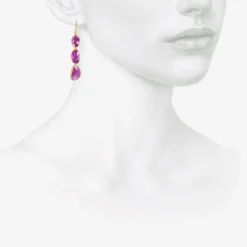 18k & ruby triple drop earrings, 7.35ct