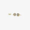 18k & salt and pepper rose-cut diamond studs, .95ct