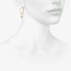 14k & sapphire acorn hoops on posts