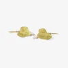 18k & sapphire ivy leaf earrings with sapphires