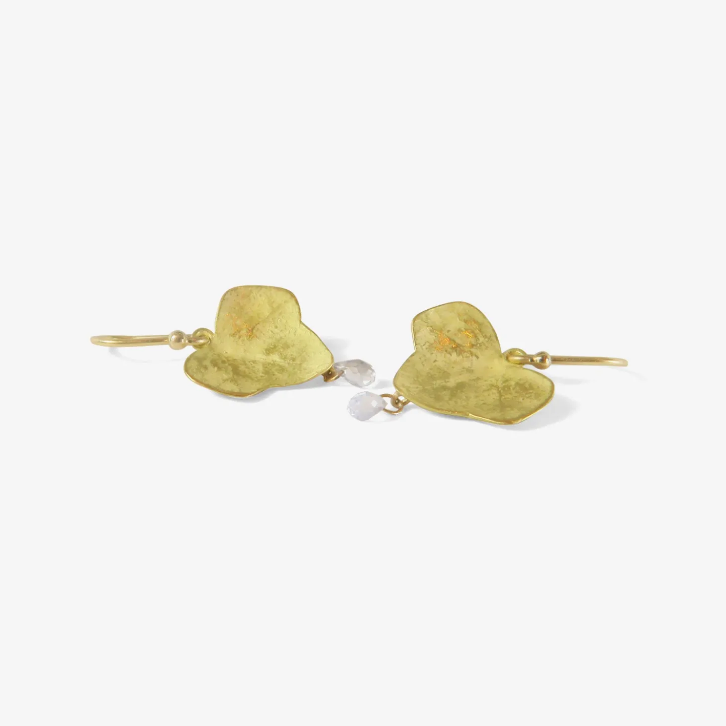 18k & sapphire ivy leaf earrings with sapphires