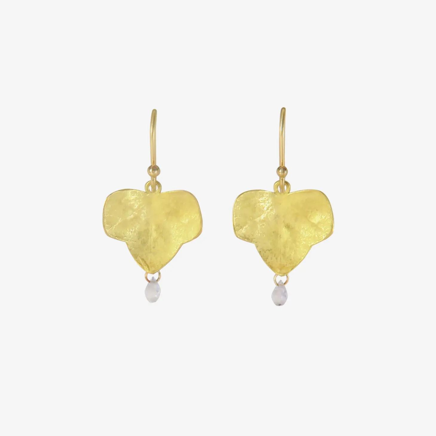 18k & sapphire ivy leaf earrings with sapphires