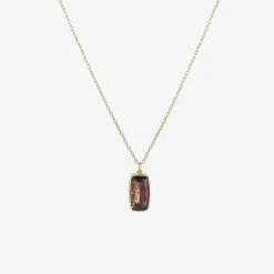 18k & shimmery plum iolite pendant
