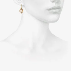 18k & silver bezel-set herkimer diamond single drop earrings