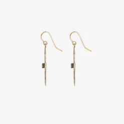 24k & silver large flat flowery earrings with opals