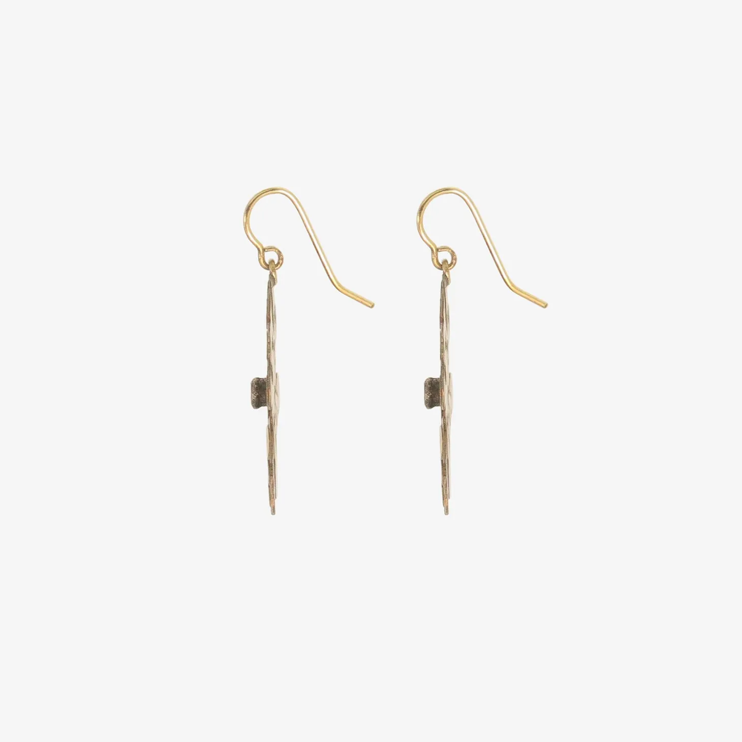 24k & silver large flat flowery earrings with opals