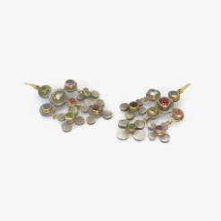 18k & silver polka-dot chandelier earrings with gemstones
