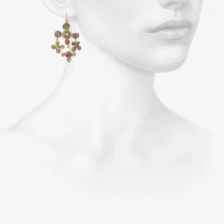 18k & silver polka-dot chandelier earrings with gemstones
