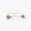 18k & sleeping beauty turquoise small hoop clusters