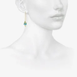 18k & sleeping beauty turquoise small hoop clusters