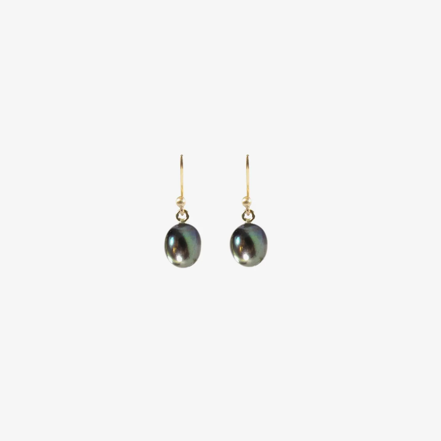 14k & small black pearl earrings