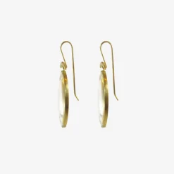 18k & small clear crystal lens earrings