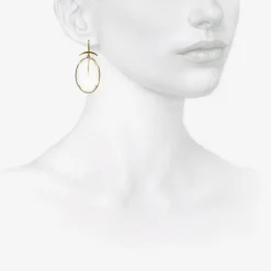 18k & small clear crystal lens earrings