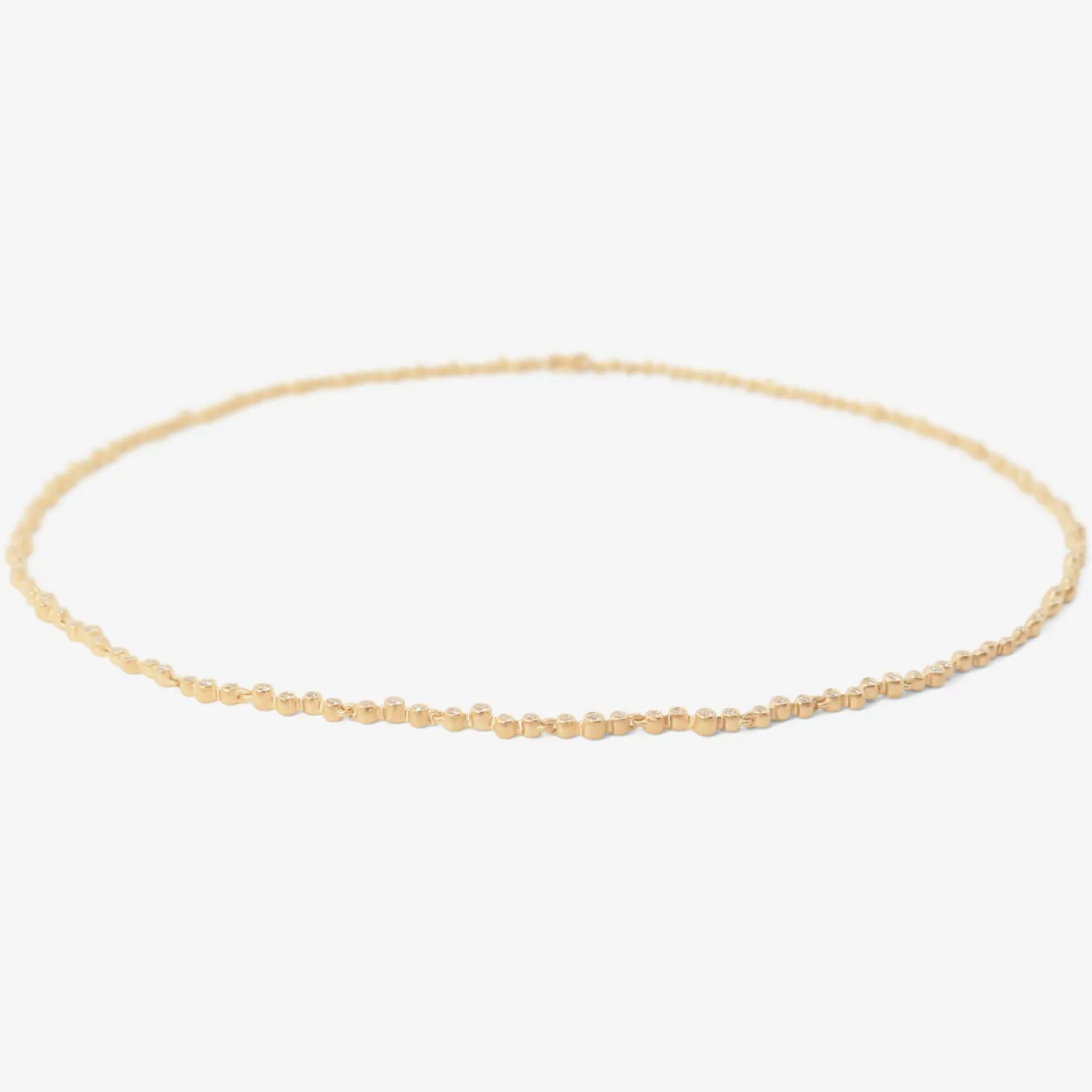 14k & small diamond riviera necklace, 2ct