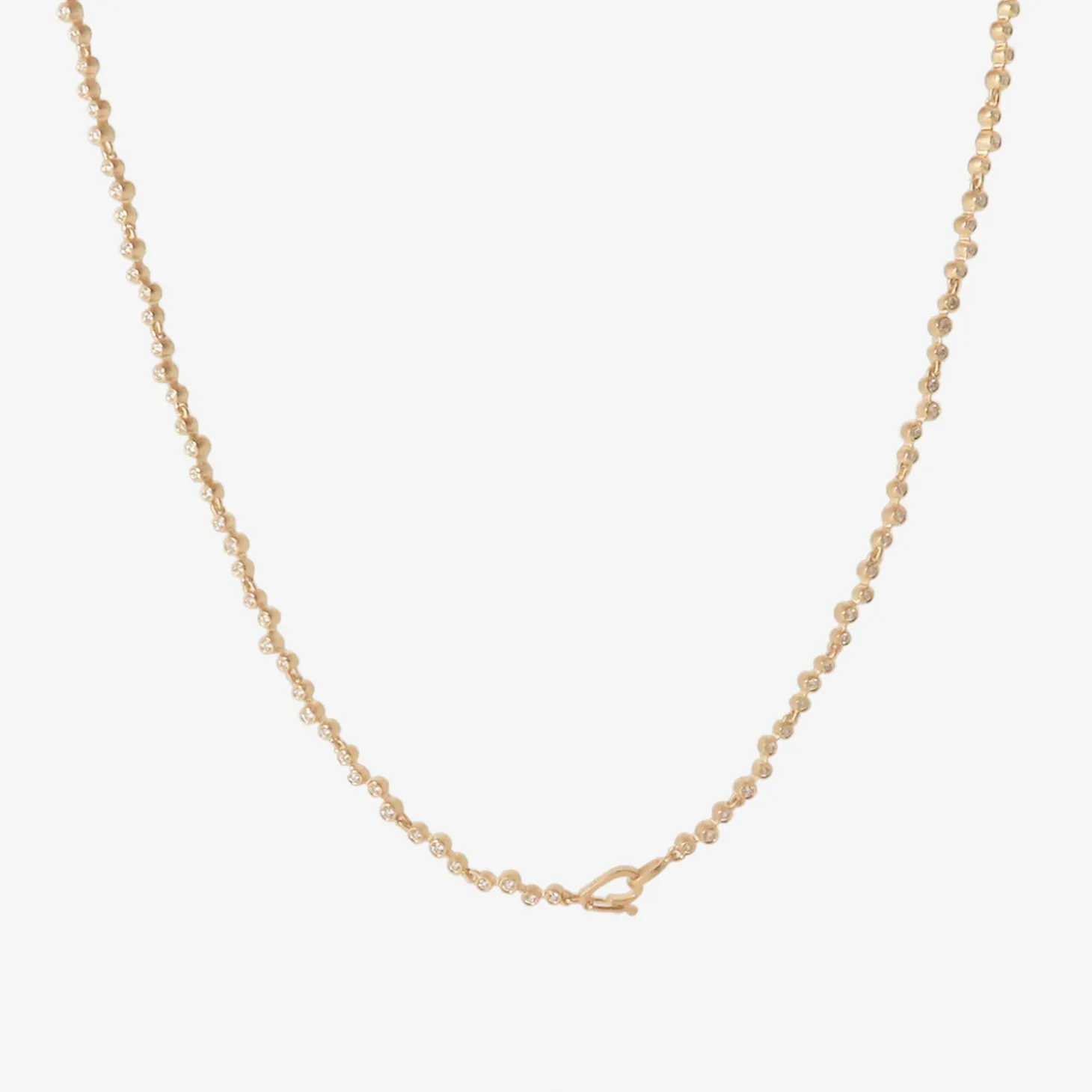 14k & small diamond riviera necklace, 2ct