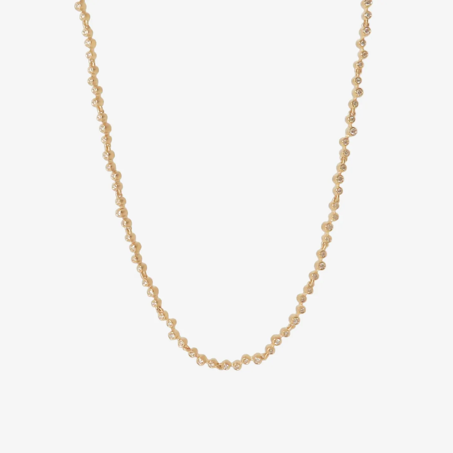 14k & small diamond riviera necklace, 2ct