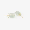 18k & small emerald-cut aquamarine earrings
