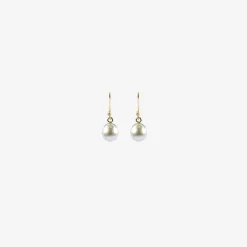 14k & small grey pearl earrings