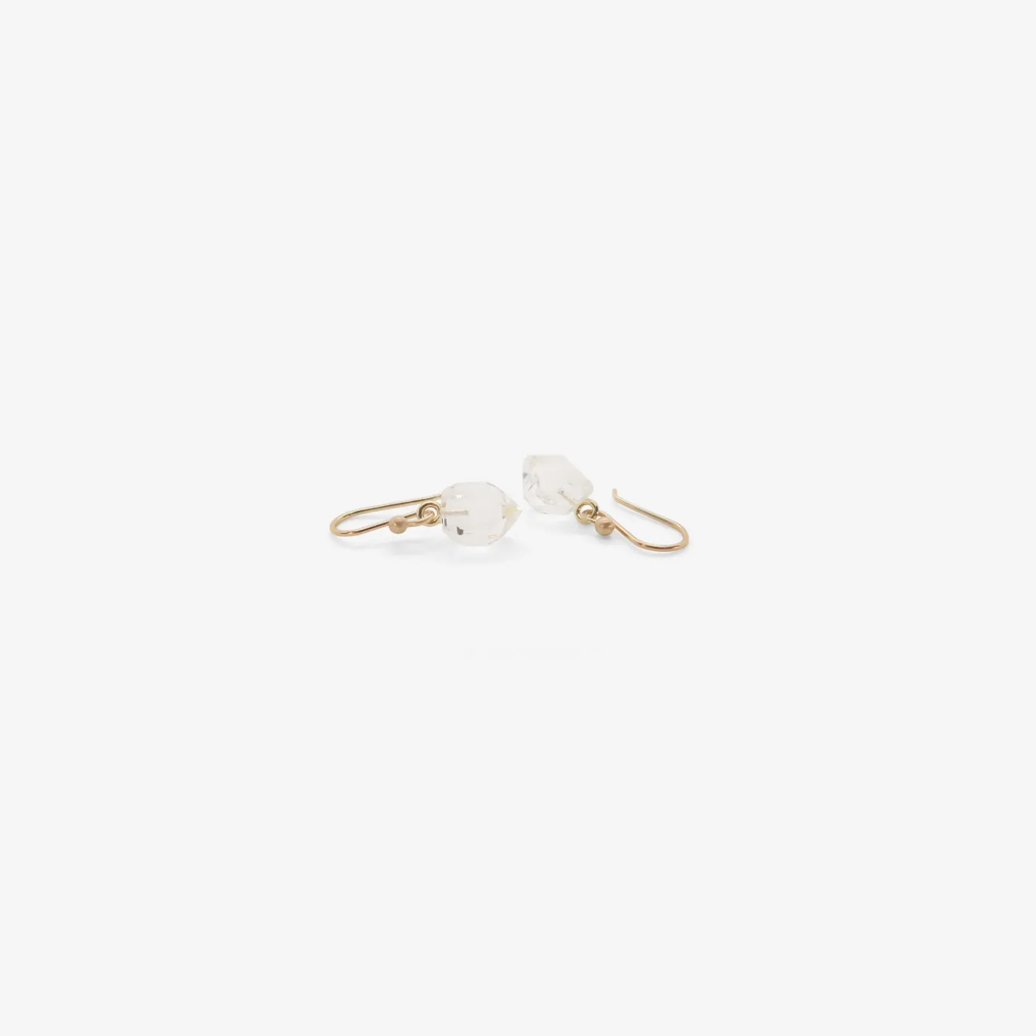 14k & small herkimer diamond earrings