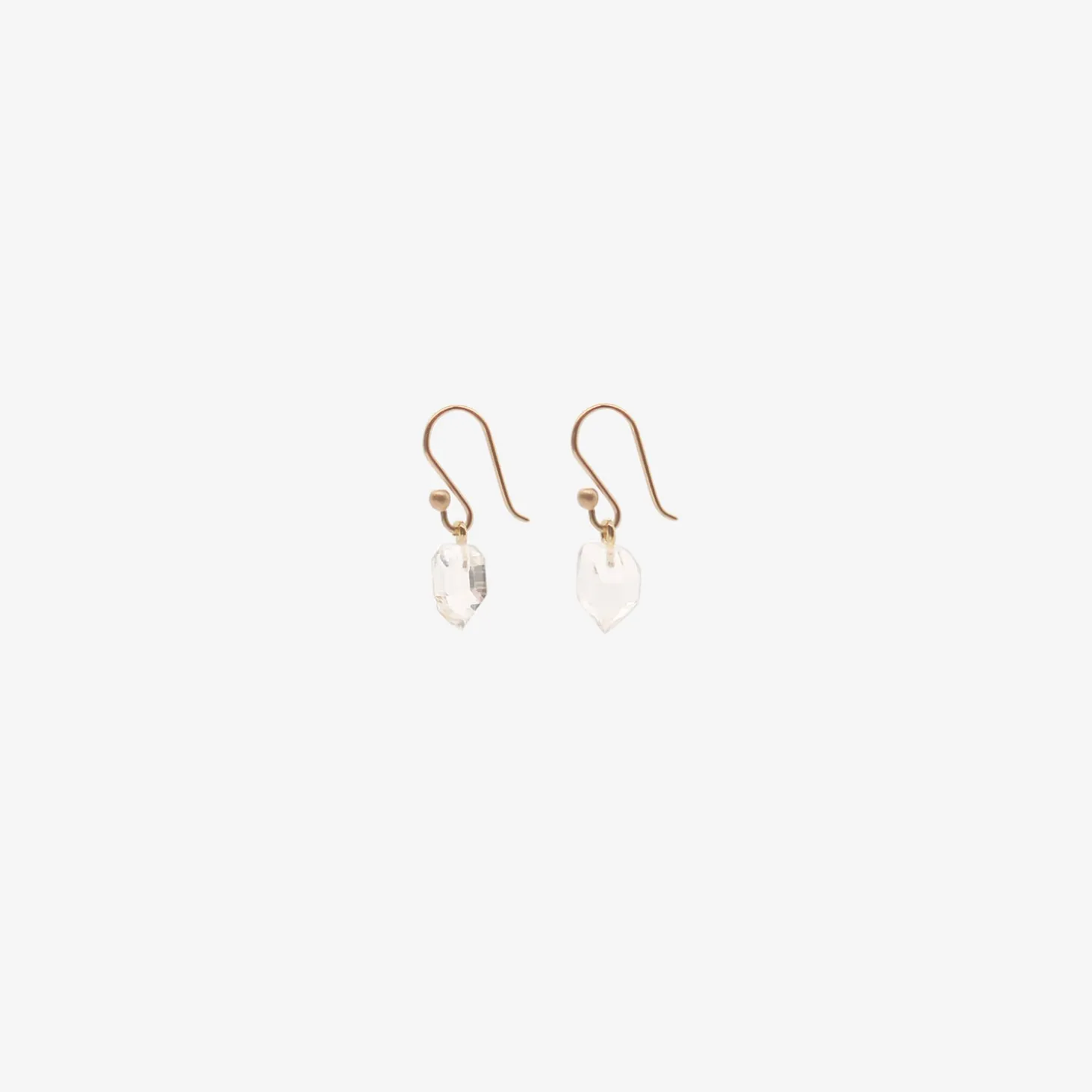 14k & small herkimer diamond earrings