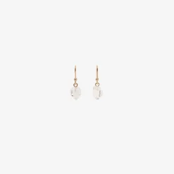 14k & small herkimer diamond earrings