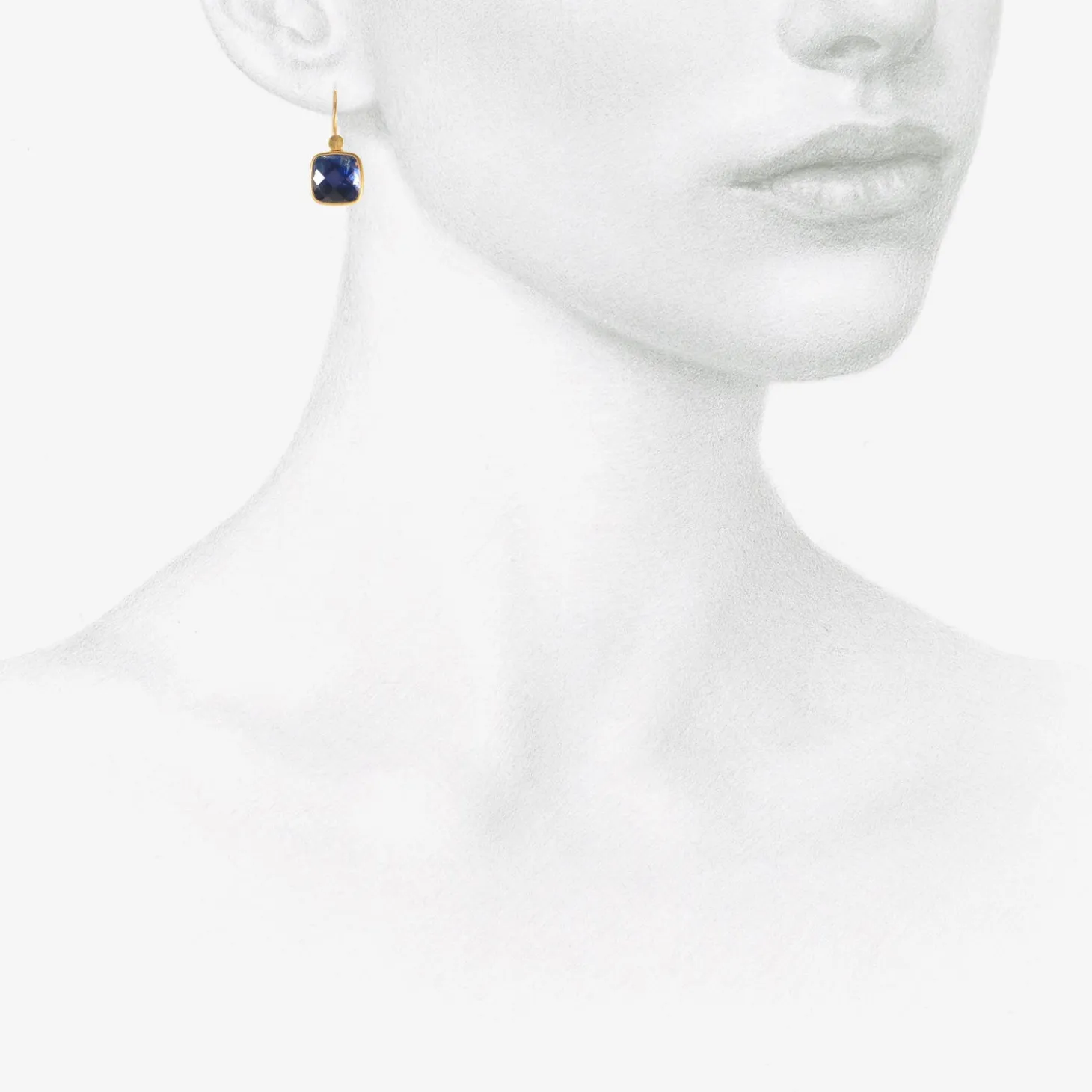 18k & small kyanite cushion drop earrings, 5.63ct