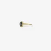 18k & small oval cabochon dark blue sapphire ring, 1.14ct