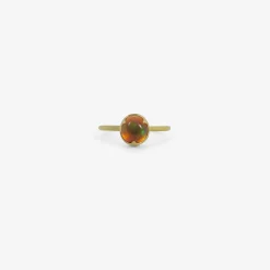 18k & small oval fire opal ring