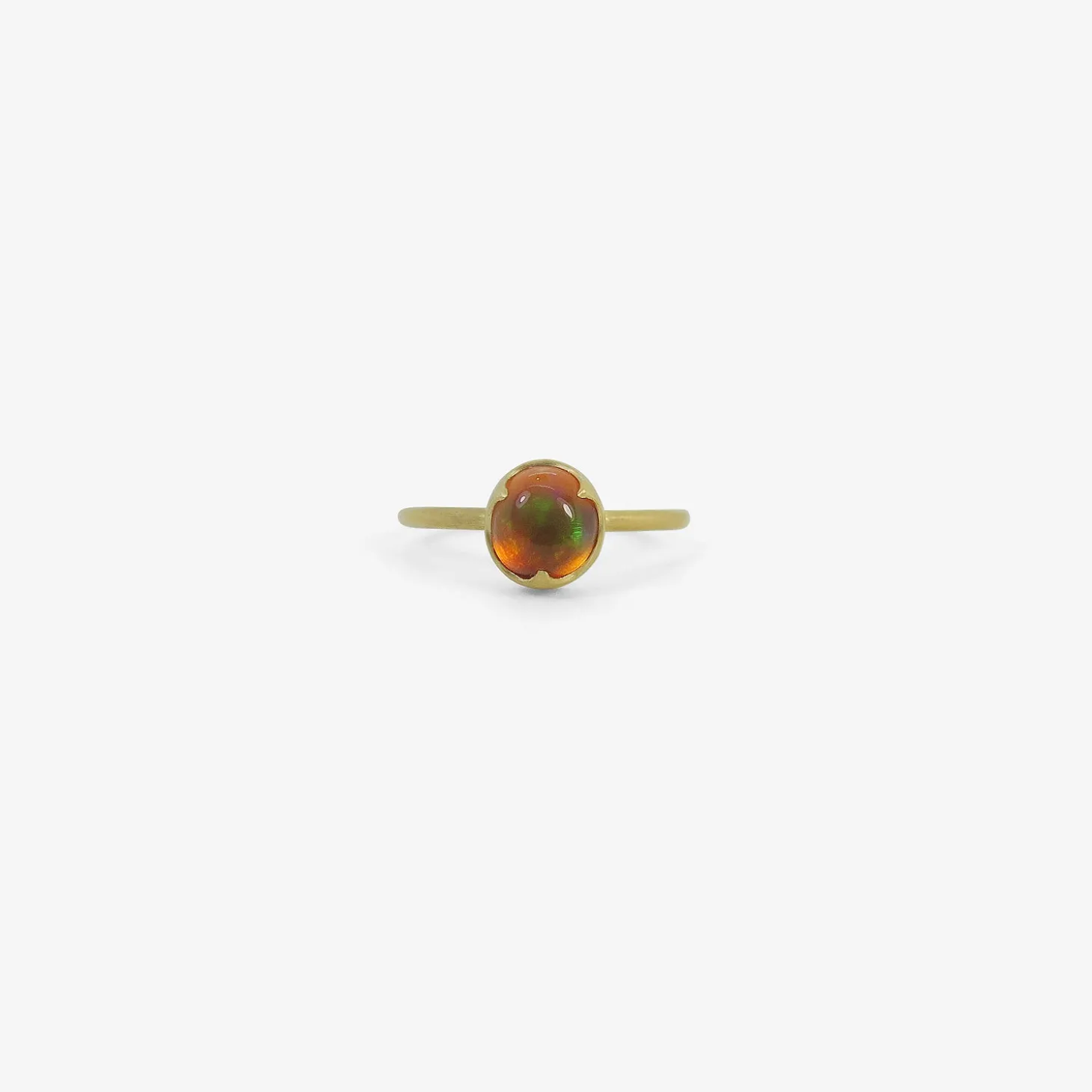 18k & small oval fire opal ring