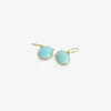 18k & small oval sleeping beauty turquoise earrings, 8.10ct