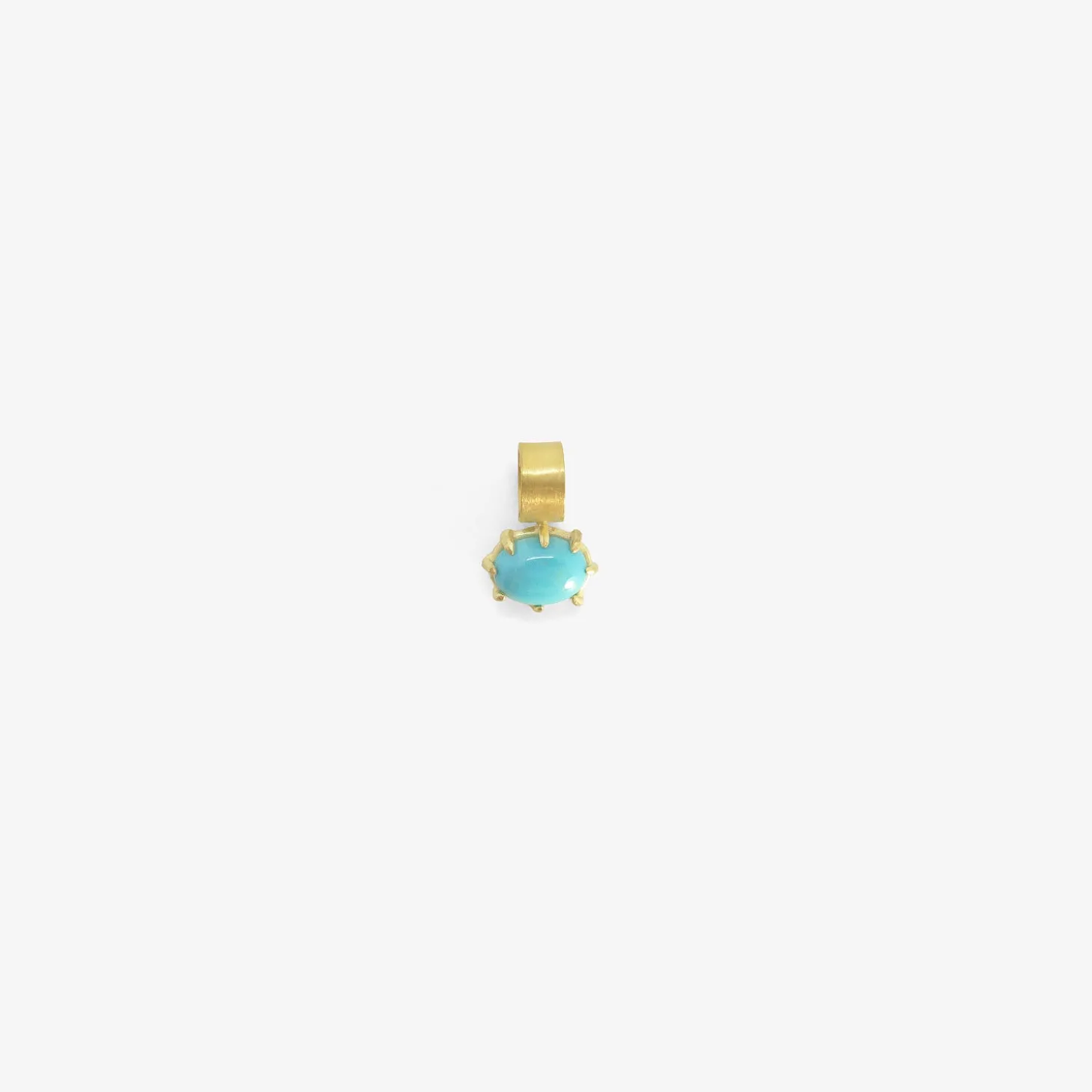22k & small oval turquoise pendant