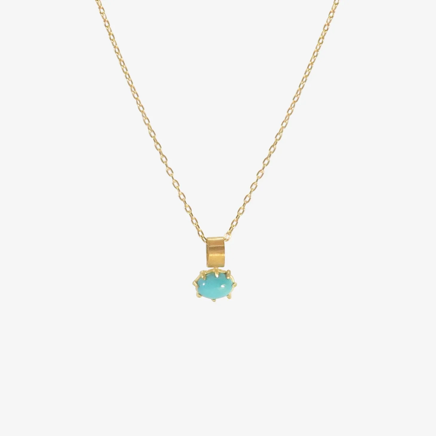 22k & small oval turquoise pendant