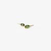 18k & small pear-shaped green tourmaline cabochon earrings