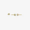 18k & small round white diamond studs, .23ct