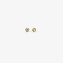 18k & small round white diamond studs, .23ct