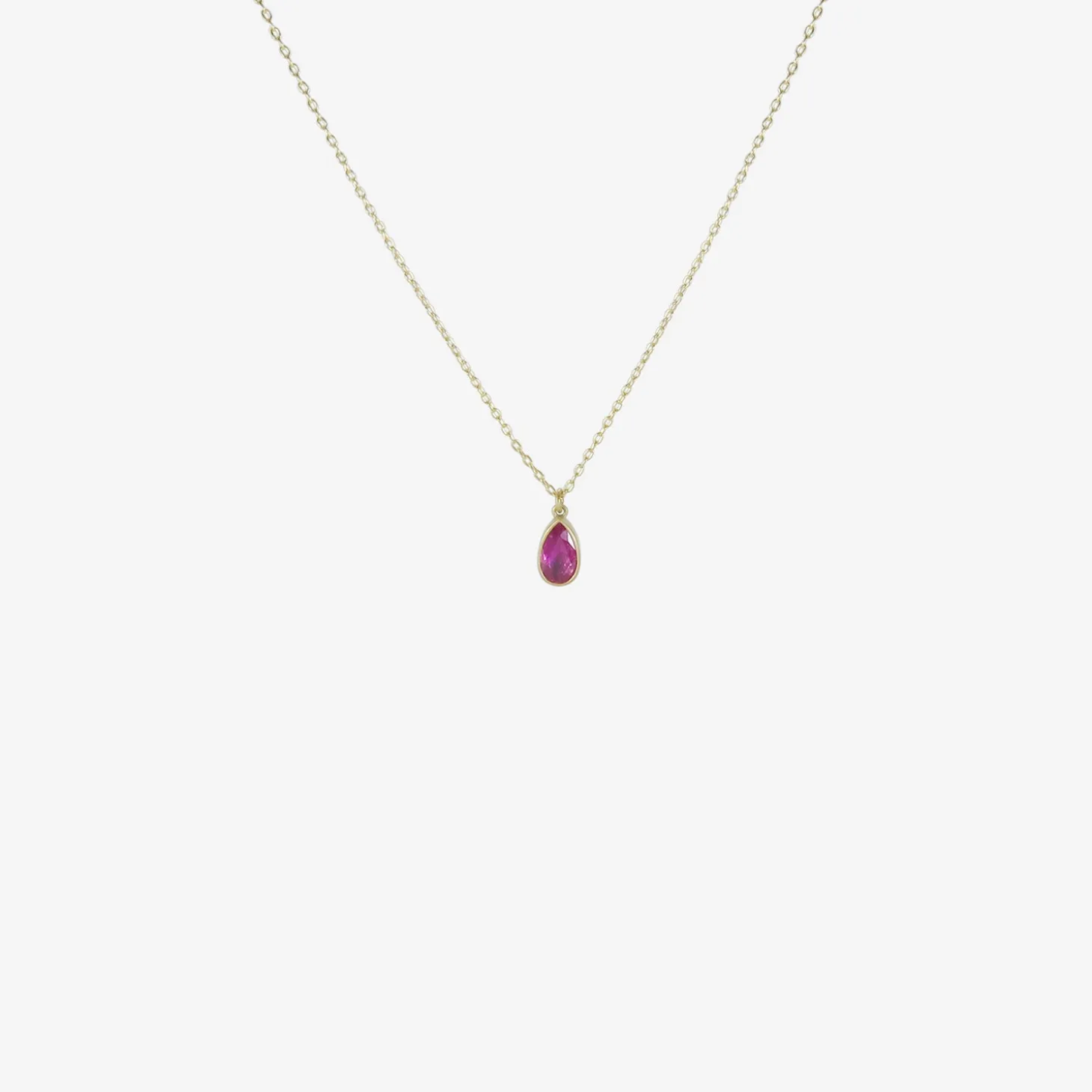 18k & small ruby teardrop pendant, 1.31ct