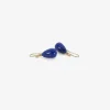 14k & small teardrop lapis hand-cut earrings