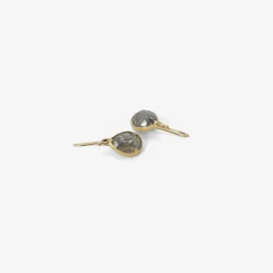 18k & sparkly grey rose-cut diamond earrings, 5ct