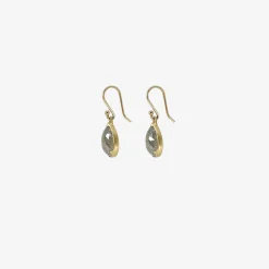 18k & sparkly grey rose-cut diamond earrings, 5ct