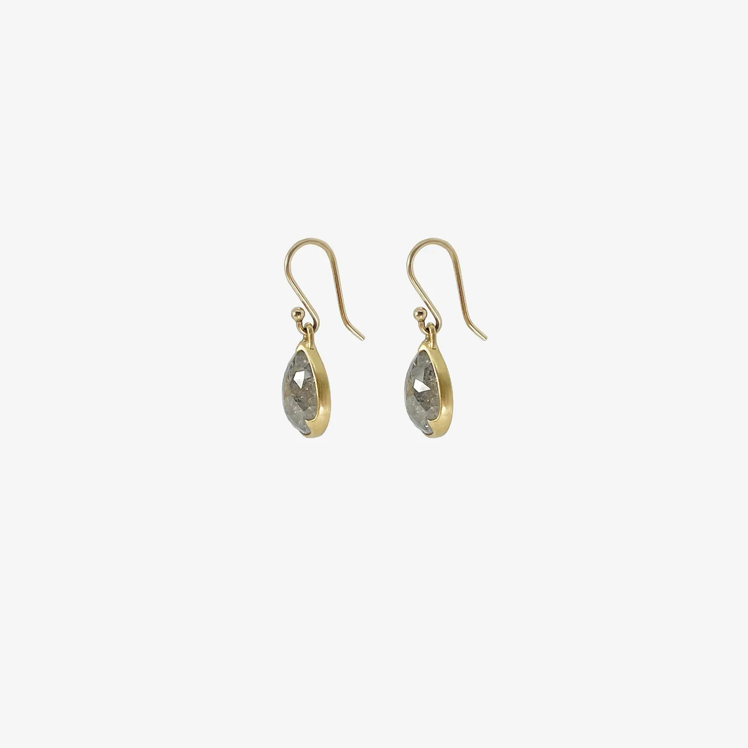 18k & sparkly grey rose-cut diamond earrings, 5ct