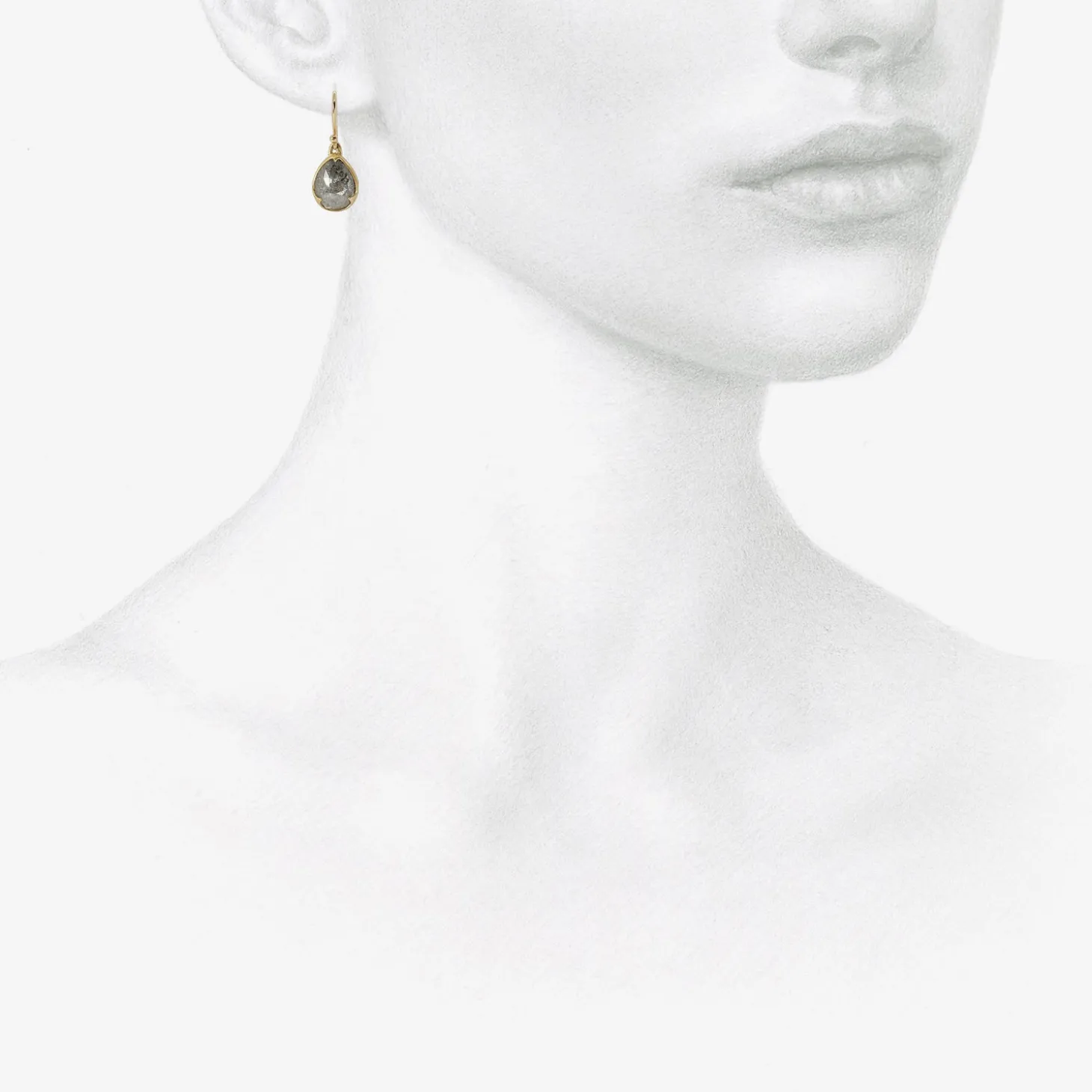 18k & sparkly grey rose-cut diamond earrings, 5ct