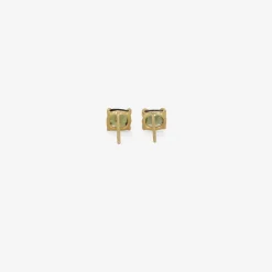 18k & square green sapphire studs