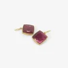 18k & square pink tourmaline earrings, 15.88ct