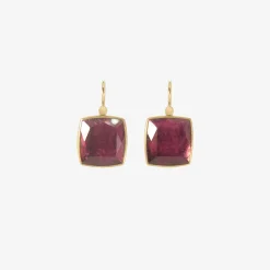 18k & square pink tourmaline earrings, 15.88ct