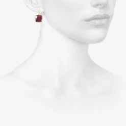 18k & square pink tourmaline earrings, 15.88ct