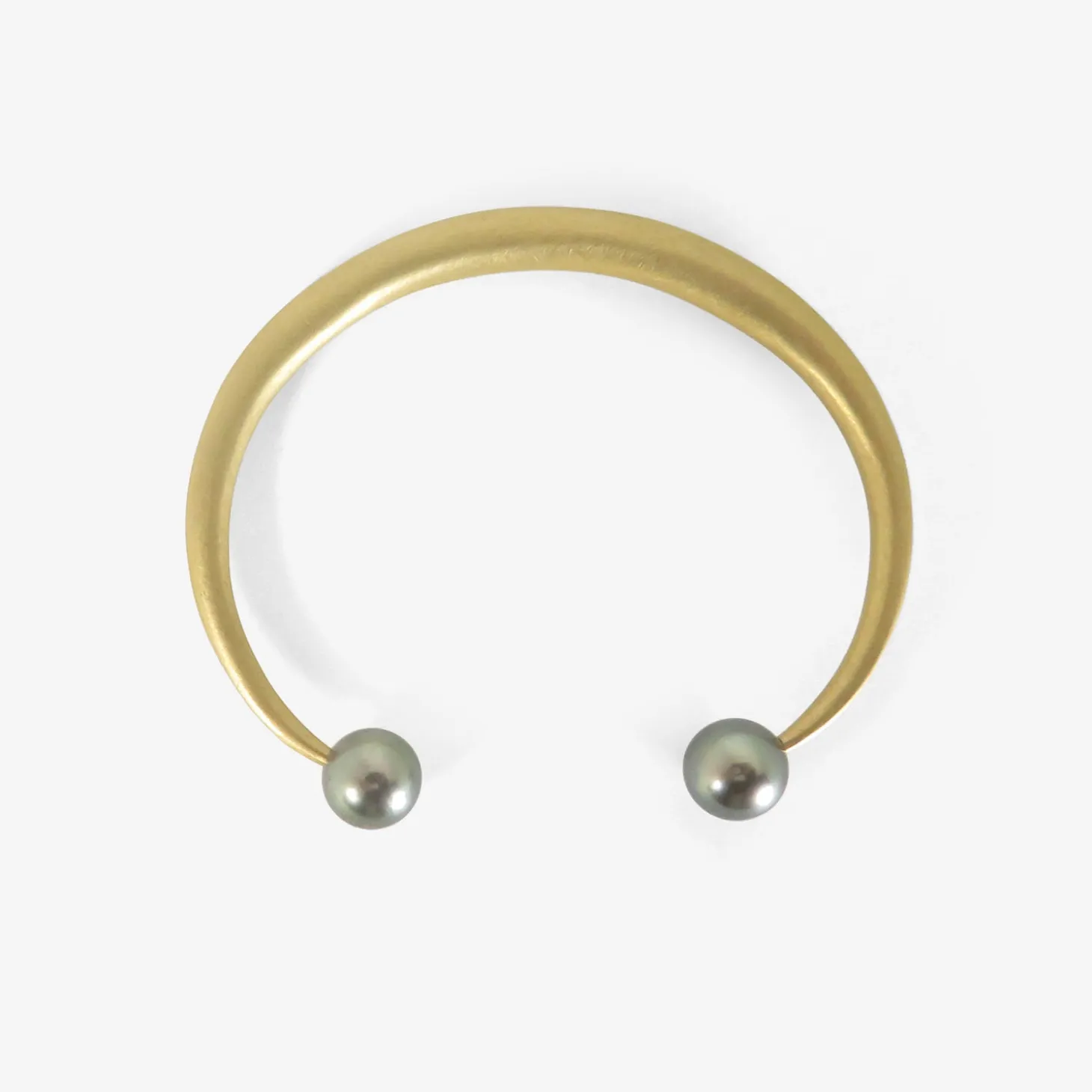 18k & tahitian pearl open bangle