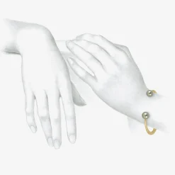 18k & tahitian pearl open bangle