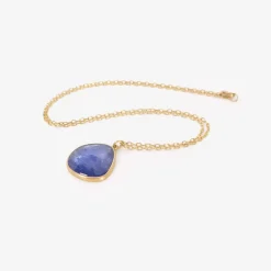 18k & tanzanite pebble pendant, 13.69ct