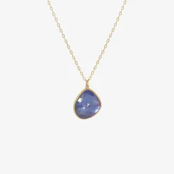 18k & tanzanite pebble pendant, 13.69ct